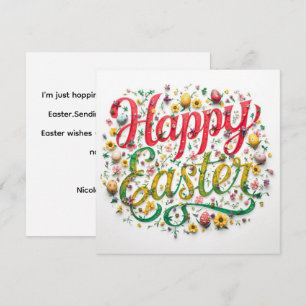 Colourful  Easter Card , Personalised Easter Card 