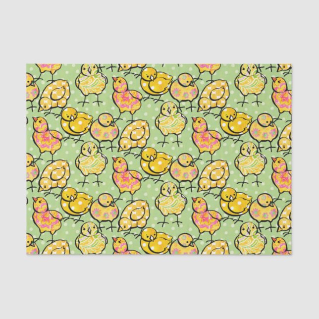 Colourful Easter Chicks Tissue Paper (Front)