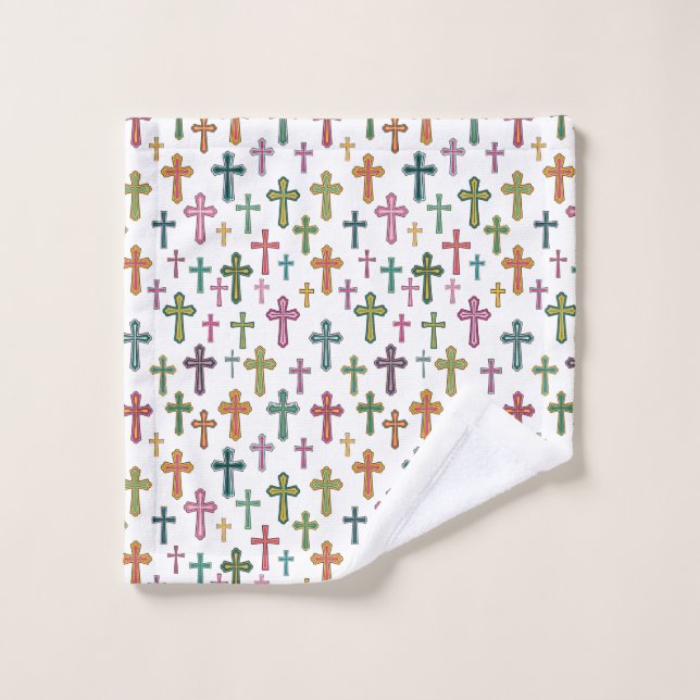 Colourful Easter cross patterned Wash Cloth (Wash Cloth)