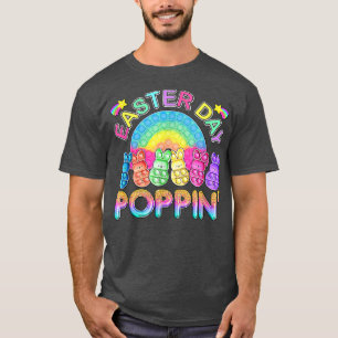 Colourful Easter Day Poppin Rainbow Bunny Pop It F T-Shirt