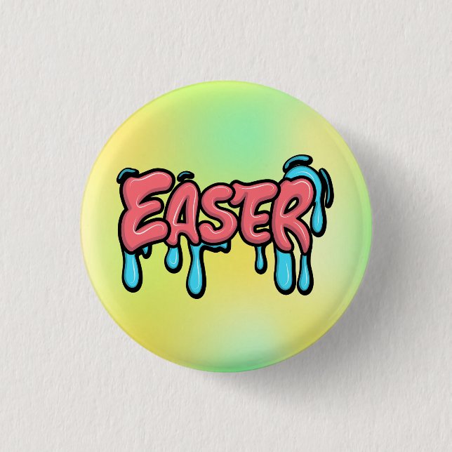 Colourful Easter Drip Text Graffiti Style Design 3 Cm Round Badge (Front)