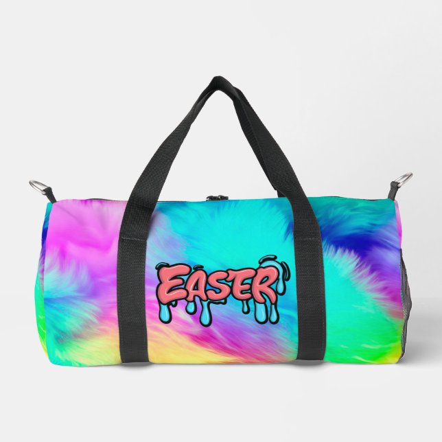 Colourful Easter Drip Text Graffiti Style Design Duffle Bag (Front)