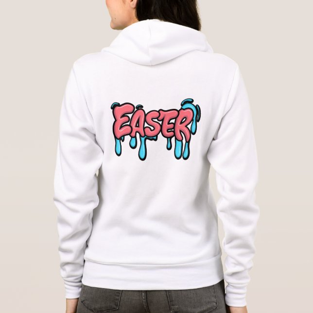 Colourful Easter Drip Text Graffiti Style Design Hoodie (Back)