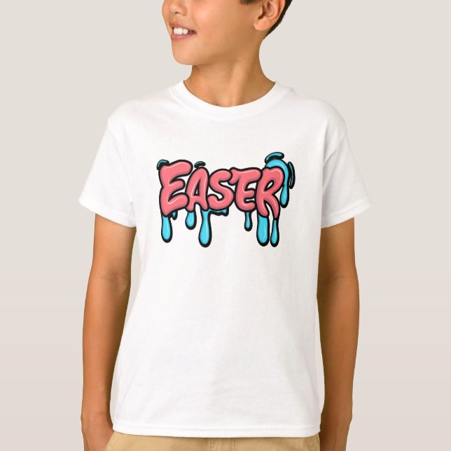 Colourful Easter Drip Text Graffiti Style Design T-Shirt (Front)