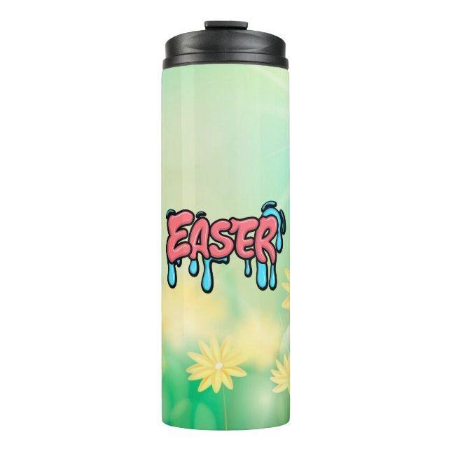 Colourful Easter Drip Text Graffiti Style Design Thermal Tumbler (Front)