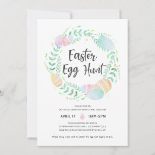 Colourful Easter Egg Hunt Easter Brunch Invitation