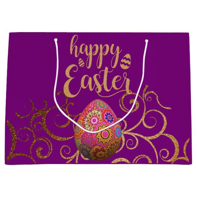 Colourful Easter Egg Large Gift Bag (Front)
