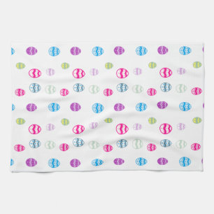 Colourful Easter Egg Pattern Tea Towel