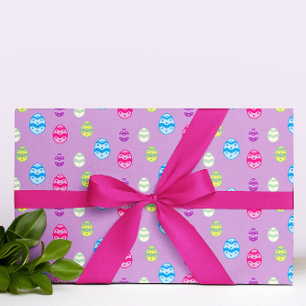 Colourful Easter Egg Pattern Wrapping Paper Sheet