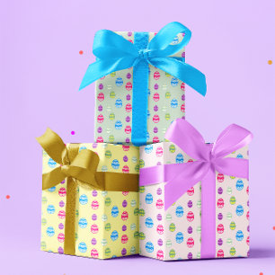 Colourful Easter Egg Pattern Wrapping Paper Sheets