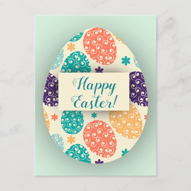 Colourful Easter Egg Postcard (Front)