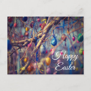 Colourful Easter Egg Tree Personalised Postcard