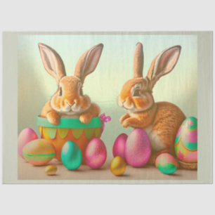 Colourful Easter Eggs and Rabbits Collection Tissue Paper