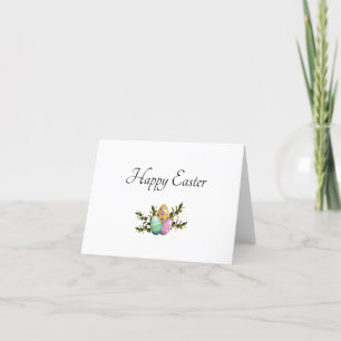 Colourful Easter Eggs Botanical Elegant Holiday Card