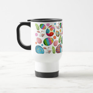 Colourful Easter Eggs Bunny Faces-23172 Travel Mug