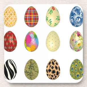 colourful easter eggs coaster