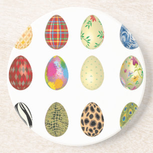 colourful easter eggs coaster