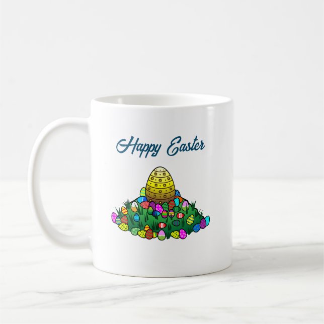 Colourful Easter Eggs Coffee Mug (Left)