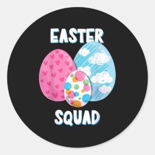 Colourful Easter Eggs Cute Easter Squad Bunny Egg Classic Round Sticker