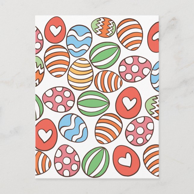 Colourful Easter Eggs – Cute Spring Holiday Gift Postcard (Front)