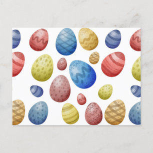 Colourful Easter Eggs Cute Spring Holiday Gift Postcard