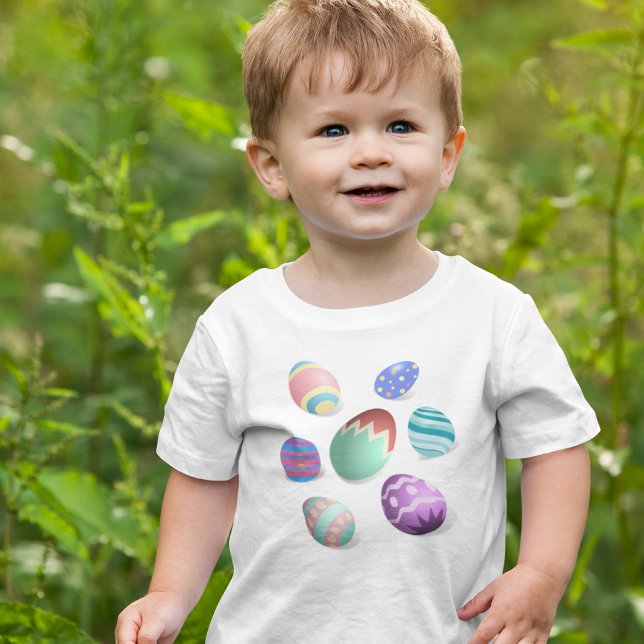 Colourful Easter Eggs Decorated Eggs Cute Toddler T-Shirt (Creator Uploaded)