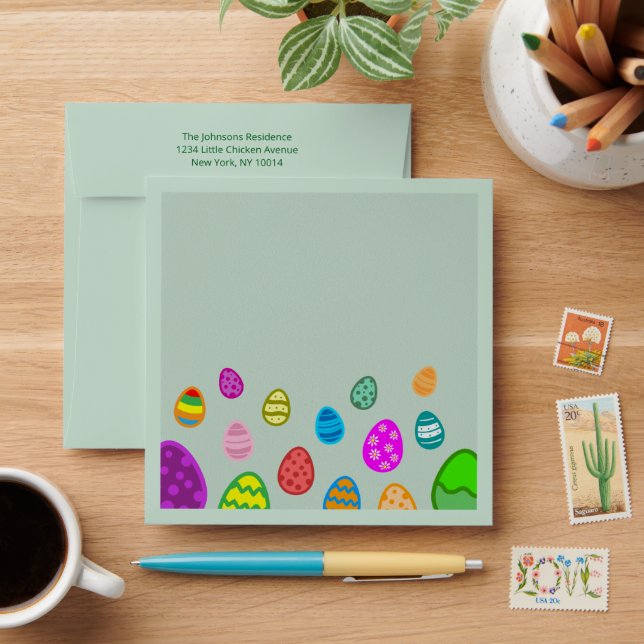 Colourful Easter Eggs Envelope (Desk)