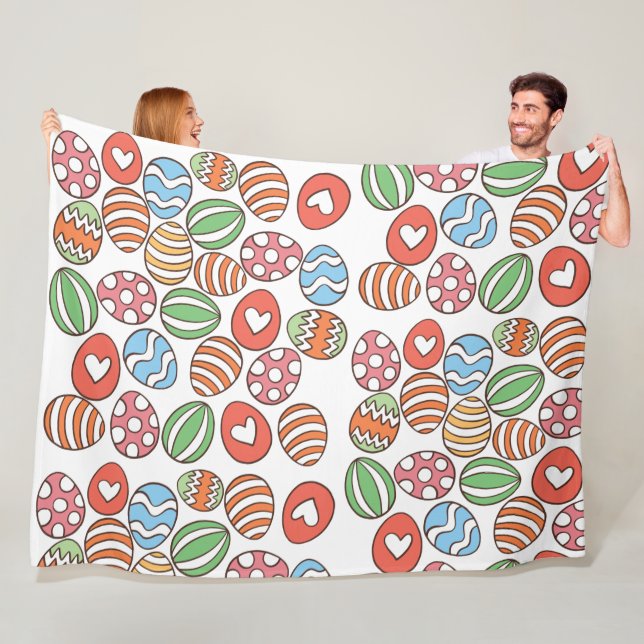 Colourful Easter Eggs Fleece Blanket (In Situ)