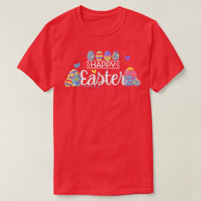 Colourful Easter Eggs Girls Women  T-Shirt (Design Front)