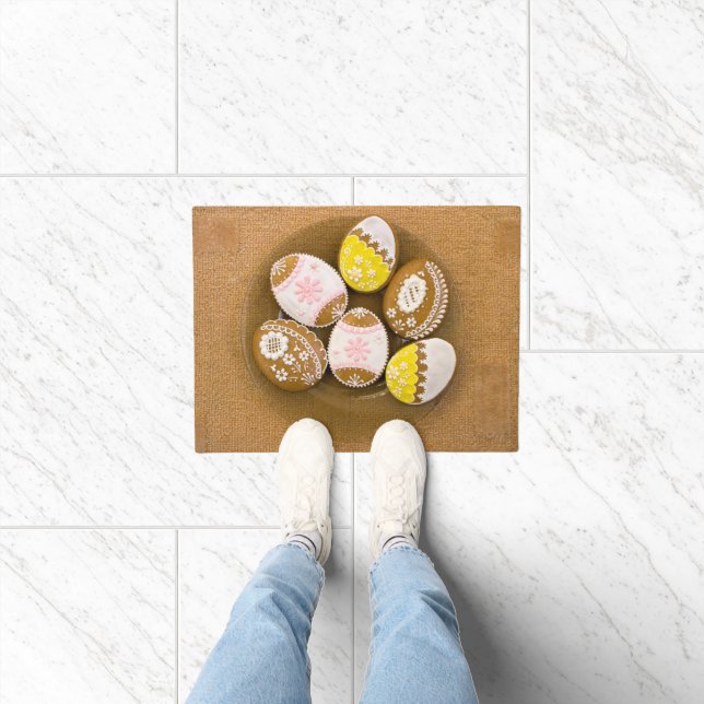 Colourful Easter Eggs, Happy Easter, Holiday Doormat (Indoor)