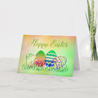 Colourful Easter Eggs Holiday Card