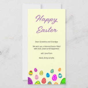 Colourful Easter Eggs Holiday Card