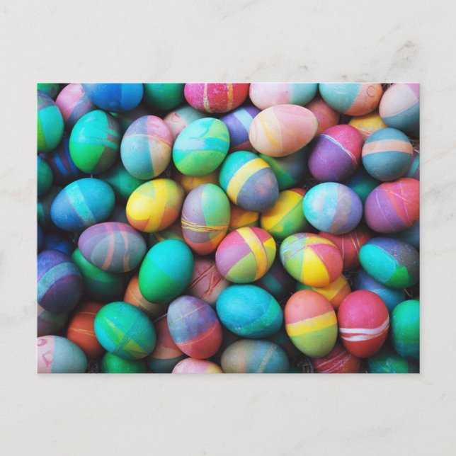 Colourful Easter Eggs Holiday Postcard (Front)