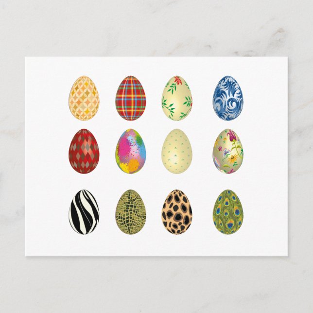 colourful easter eggs holiday postcard (Front)