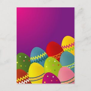 Colourful Easter Eggs Holiday Postcard