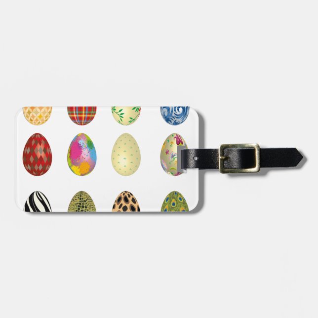 colourful easter eggs luggage tag (Front Horizontal)