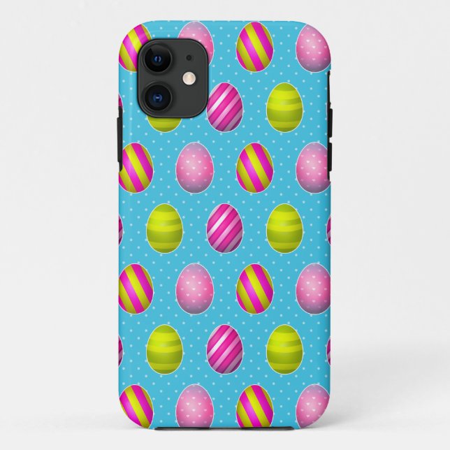 Colourful Easter Eggs On Polka Dot Background Case-Mate iPhone Case (Back)