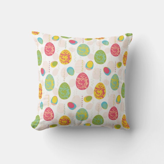 Colourful Easter Eggs Pattern Cushion (Front)