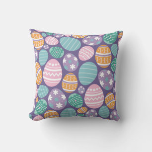 Colourful Easter Eggs Pattern Cushion