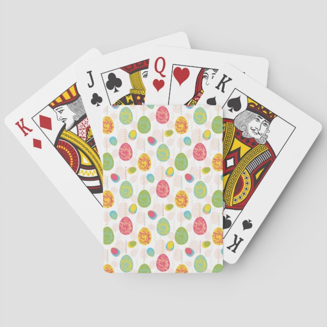 Colourful Easter Eggs Pattern Playing Cards (Back)