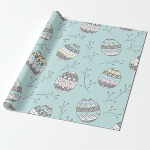 Colourful Easter eggs pattern Wrapping Paper