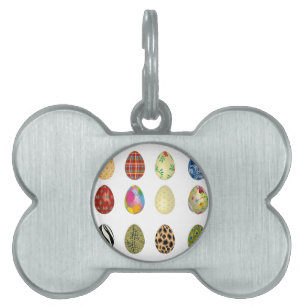 colourful easter eggs pet ID tag