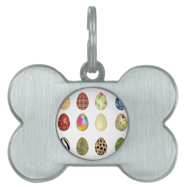 colourful easter eggs pet ID tag (Front)