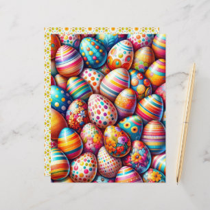 Colourful Easter Eggs Scrapbook Paper