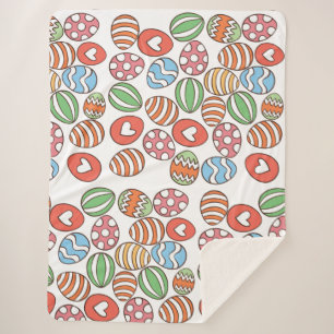 Colourful Easter Eggs Sherpa Blanket