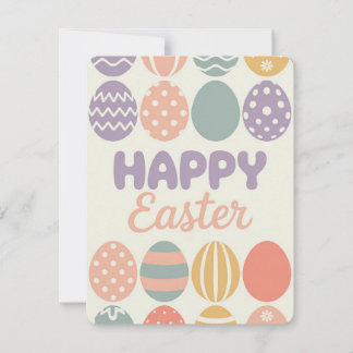 Colourful Easter Eggs Spring Pastel Holiday Card