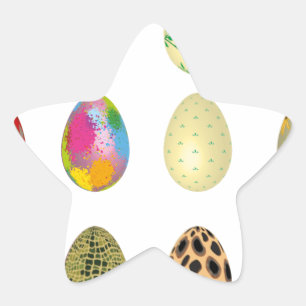colourful easter eggs star sticker