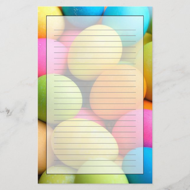 Colourful Easter Eggs Stationery (Front)