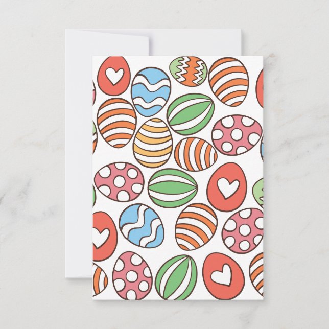 Colourful Easter Eggs Thank You Card (Front)