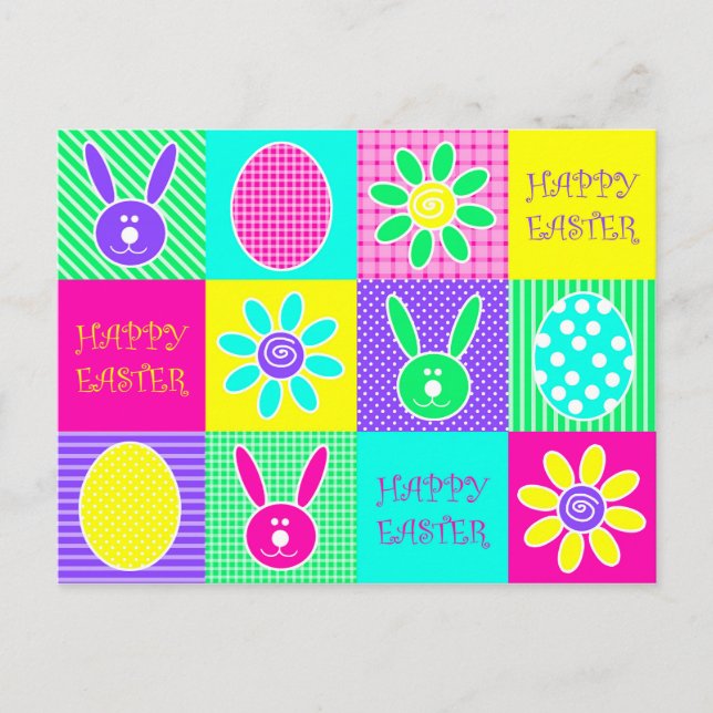 Colourful Easter Holiday Postcard (Front)